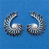 Cz Moti Earring With Rhodium Plating