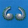 Cz Moti Earring With Rhodium Plating