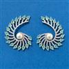 Cz Moti Earring With Rhodium Plating