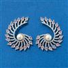 Cz Moti Earring With Rhodium Plating