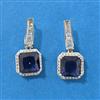 Cz Delicate Earring With Rhodium Plating