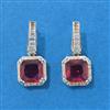 Cz Delicate Earring With Rhodium Plating