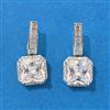 Cz Delicate Earring With Rhodium Plating
