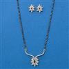 American Diamond Classic Mangalsutra With 2 Tone Rhodium Plating