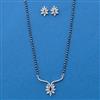 American Diamond Classic Mangalsutra With 2 Tone Rhodium Plating