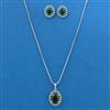 American Diamond Classic Pendant Set With Rhodium Plating