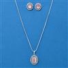 American Diamond Classic Pendant Set With Rhodium Plating