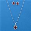 American Diamond Classic Pendant Set With Rhodium Plating