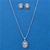 American Diamond Classic Pendant Set With Rhodium Plating
