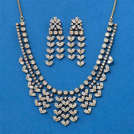 Cz Classic Necklace Set With Mehndi Plating