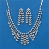 Cz Classic Necklace Set With Rhodium Plating