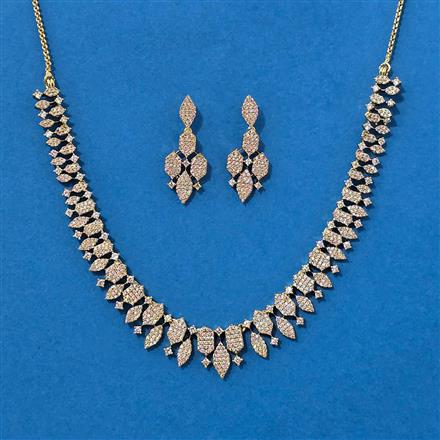 Cz Classic Necklace Set With Mehndi Plating