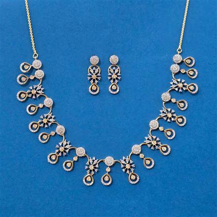 Cz Classic Necklace Set With Carat Gold Plating