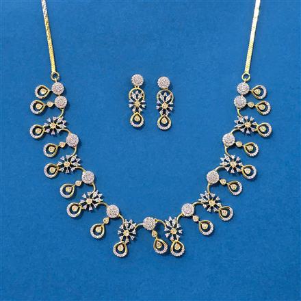 Cz Classic Necklace Set With 2 Tone Plating