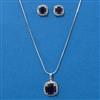 American Diamond Classic Pendant Set With Rhodium Plating