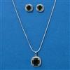 American Diamond Classic Pendant Set With Rhodium Plating
