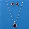 American Diamond Classic Pendant Set With Rhodium Plating