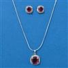 American Diamond Classic Pendant Set With Rhodium Plating