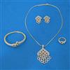 Cz Combo Pendant Set With 2 Tone Plating