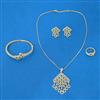 Cz Combo Pendant Set With 2 Tone Plating