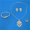 Cz Combo Pendant Set With 2 Tone Plating