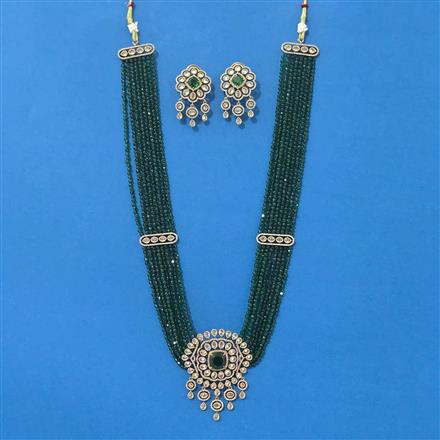 Cz Classic Pendant Set With Mehndi Plating