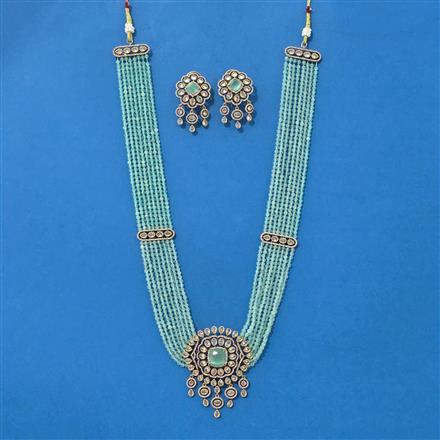 Cz Classic Pendant Set With Mehndi Plating
