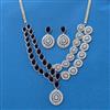 Cz Classic Necklace Set With Rhodium Plating