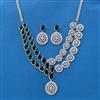 Cz Classic Necklace Set With Rhodium Plating