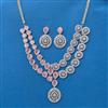 Cz Classic Necklace Set With Rhodium Plating
