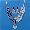 Cz Classic Necklace Set With Rhodium Plating