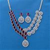 Cz Classic Necklace Set With Rhodium Plating