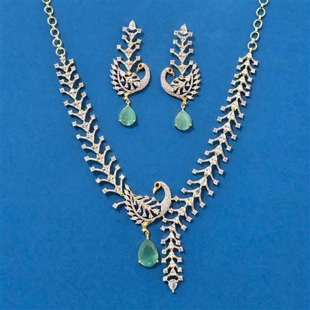 Cz Classic Necklace Set With 2 Tone Plating