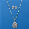 American Diamond Classic Pendant Set With 2 Tone Plating