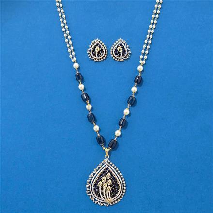 Cz Classic Pendant Set With 2 Tone Plating