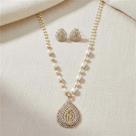 Cz Classic Pendant Set With 2 Tone Plating
