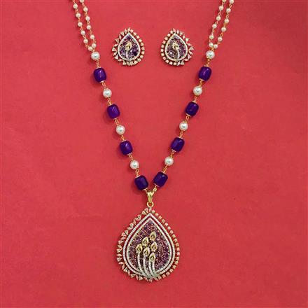 Cz Classic Pendant Set With 2 Tone Plating