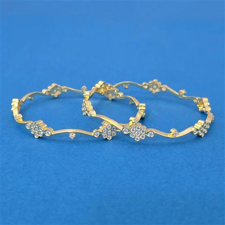 American Diamond Classic Bangles With Gold Plating