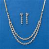 American Diamond Delicate Necklace Set With 2 Tone Rhodium Plating