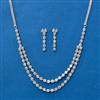 American Diamond Delicate Necklace Set With 2 Tone Rhodium Plating