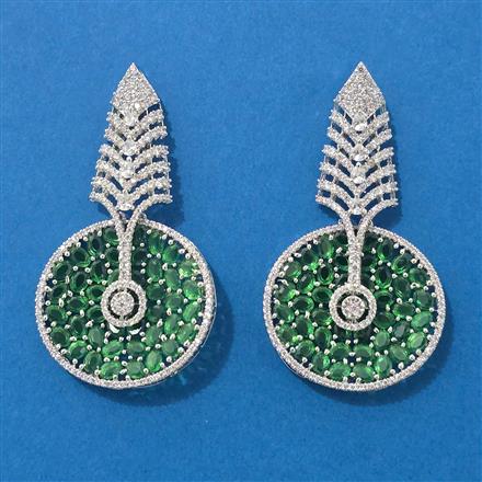 American Diamond Classic Earring With Rhodium Plating