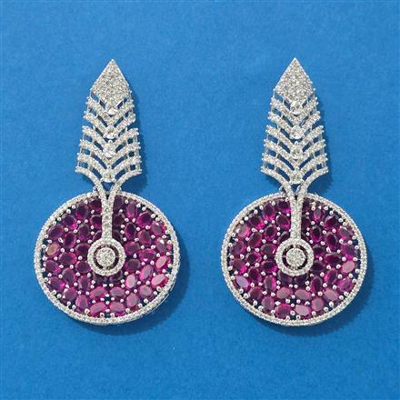 American Diamond Classic Earring With Rhodium Plating