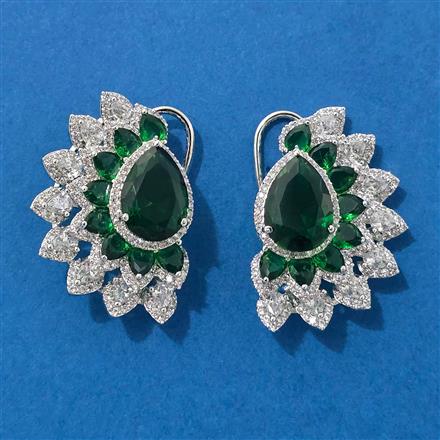 American Diamond Classic Earring With Rhodium Plating
