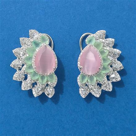 American Diamond Classic Earring With Rhodium Plating