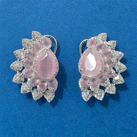 American Diamond Classic Earring With Rhodium Plating