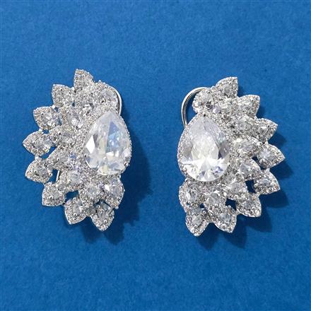 American Diamond Classic Earring With Rhodium Plating