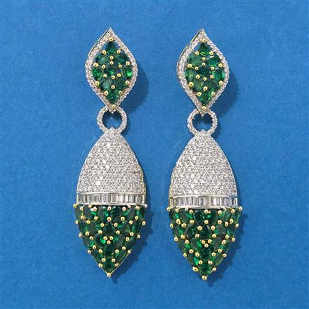 American Diamond Classic Earring With 2 Tone Plating