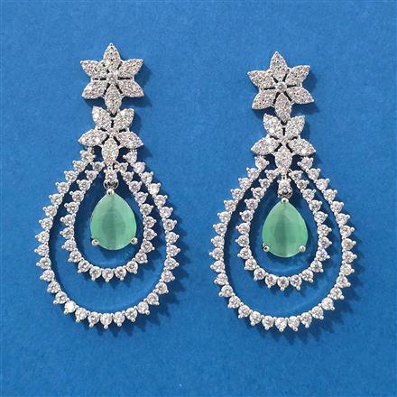 American Diamond Classic Earring With Rhodium Plating