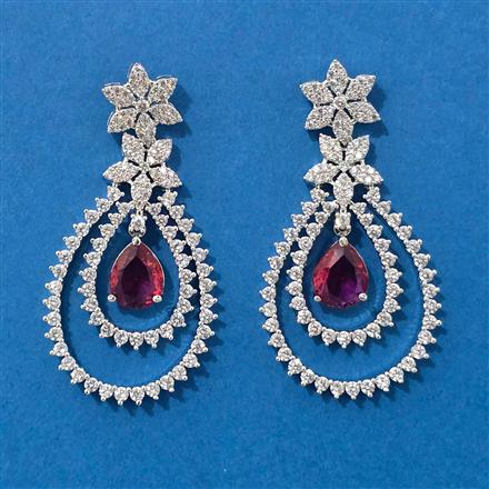 American Diamond Classic Earring With Rhodium Plating