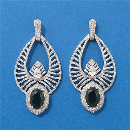 American Diamond Classic Earring With Rhodium Plating
